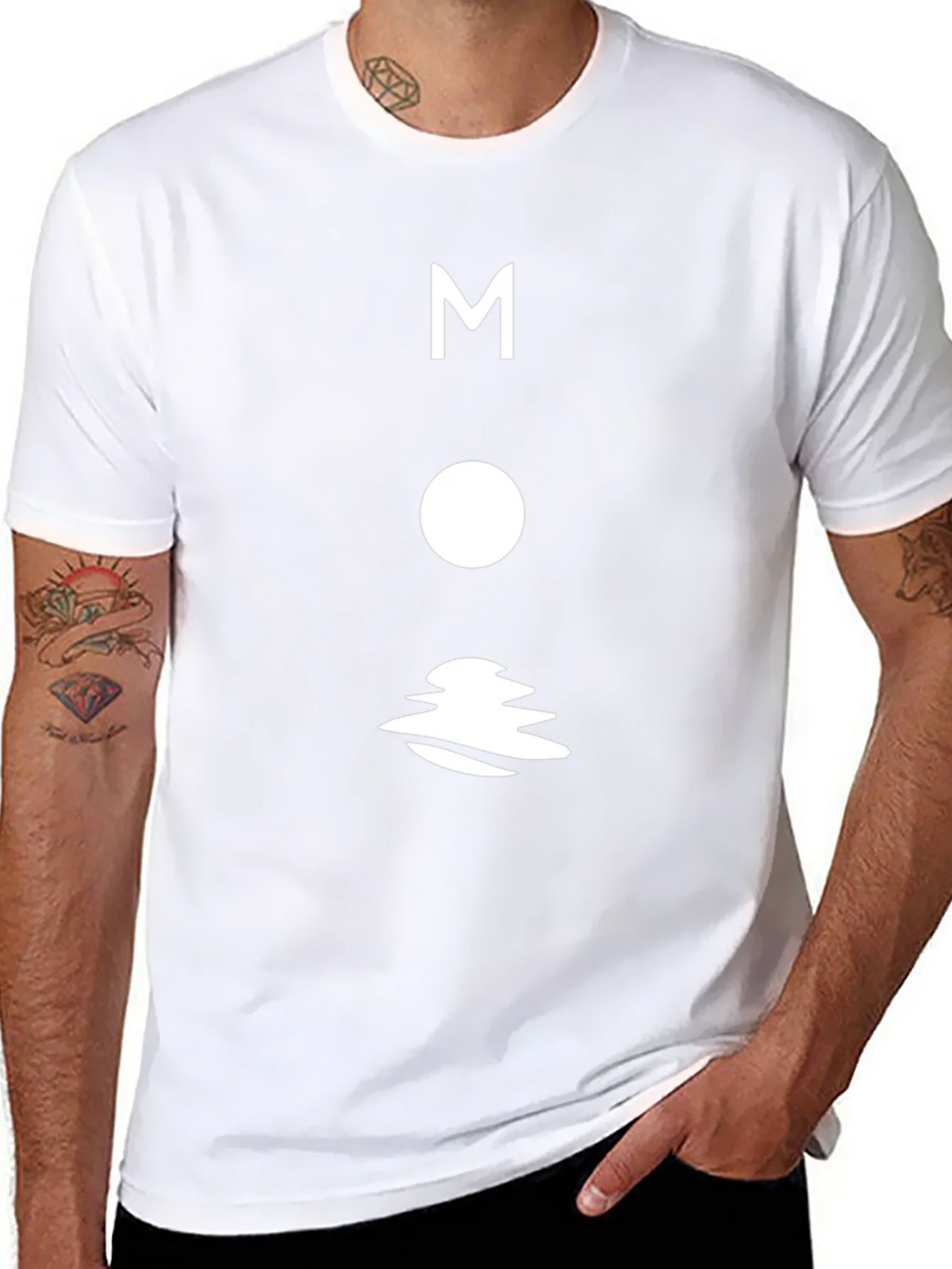 Modern Moon Graphic T-Shirt - Black Cotton Tee product image 7