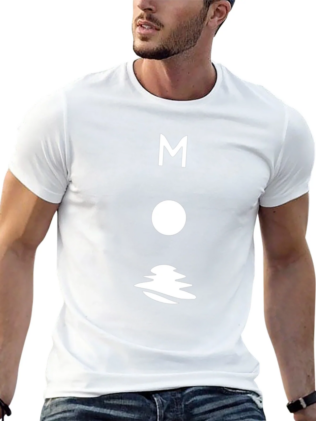 Modern Moon Graphic T-Shirt - Black Cotton Tee product image 12