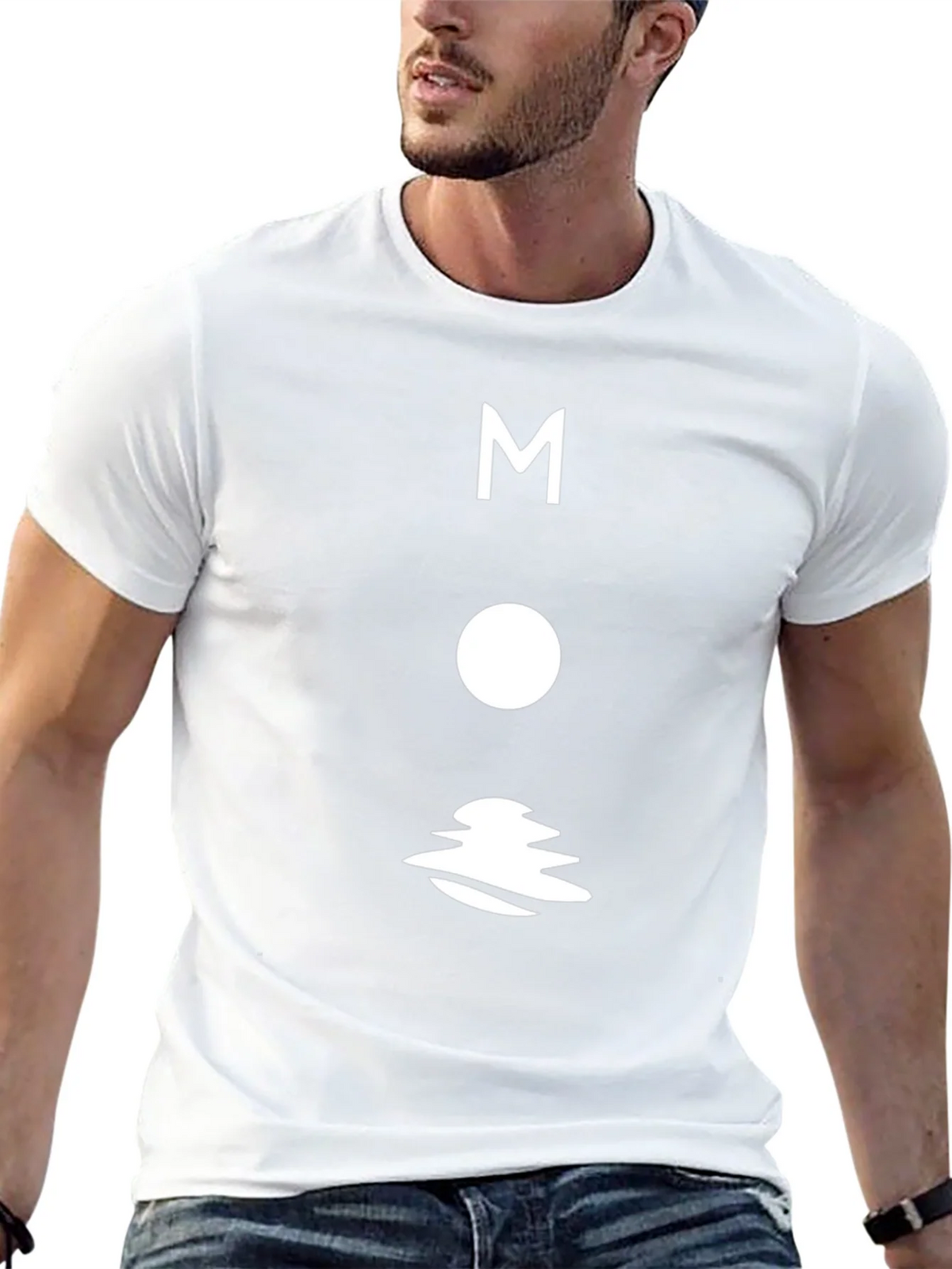 Modern Moon Graphic T-Shirt - Black Cotton Tee product image 12
