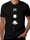 Modern Moon Graphic T-Shirt - Black Cotton Tee product image 1