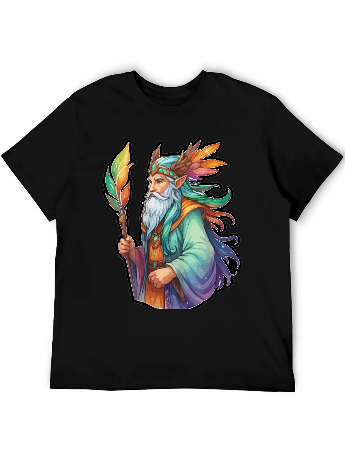 Wizard Graphic Tee - Colorful Fantasy Design product image 4
