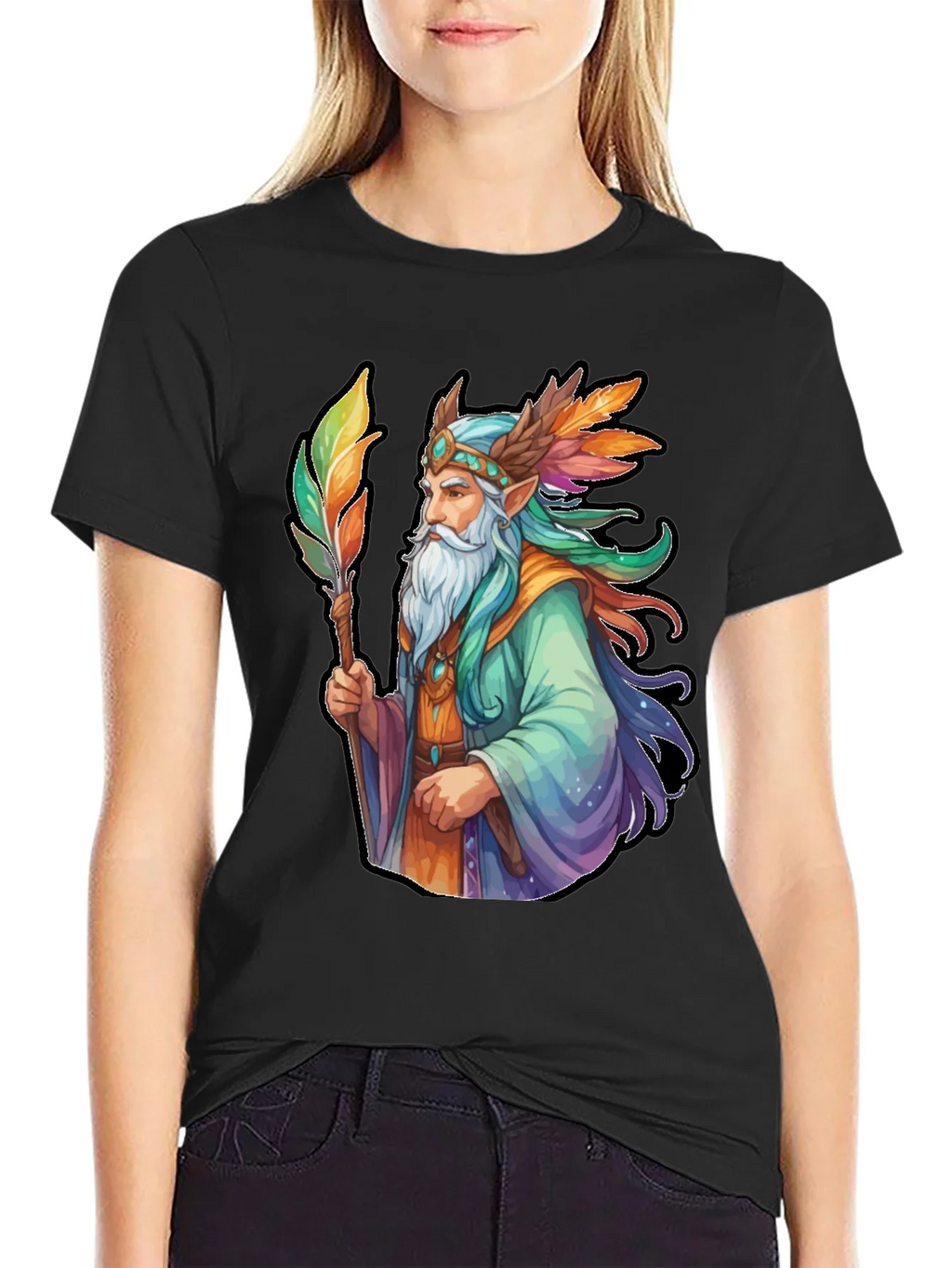 Wizard Graphic Tee - Colorful Fantasy Design product image 2