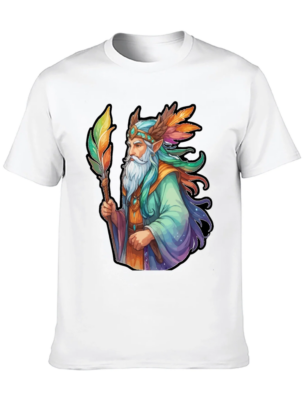 Wizard Graphic Tee - Colorful Fantasy Design product image 7