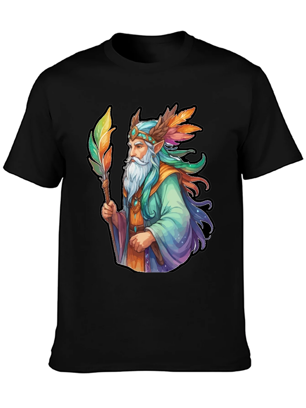 Wizard Graphic Tee - Colorful Fantasy Design product image 3