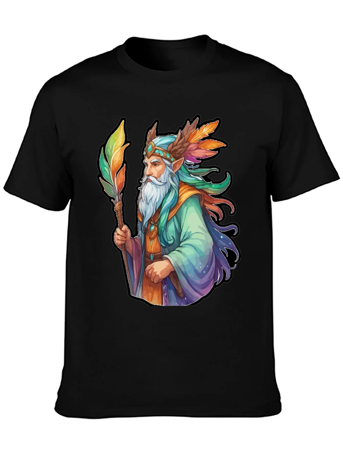Wizard Graphic Tee - Colorful Fantasy Design product image 3