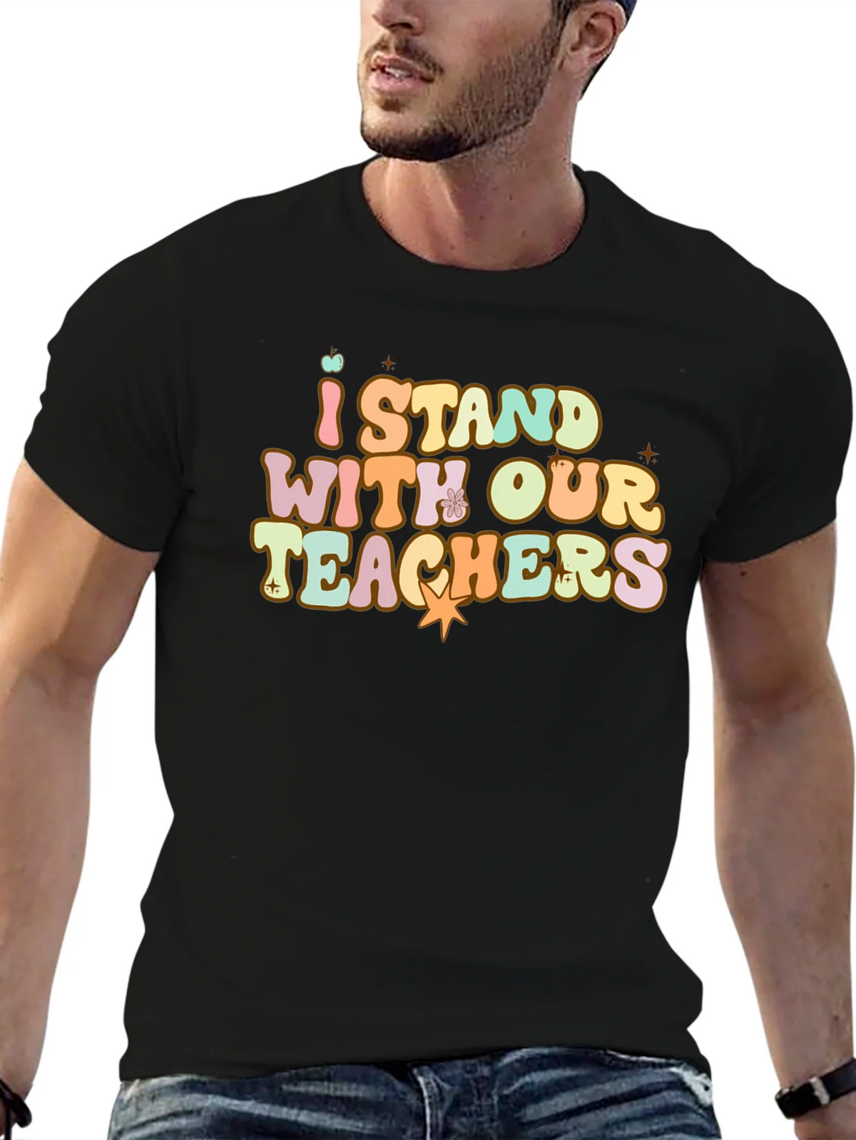 I Stand With Our Teachers Graphic T-Shirt product image 2