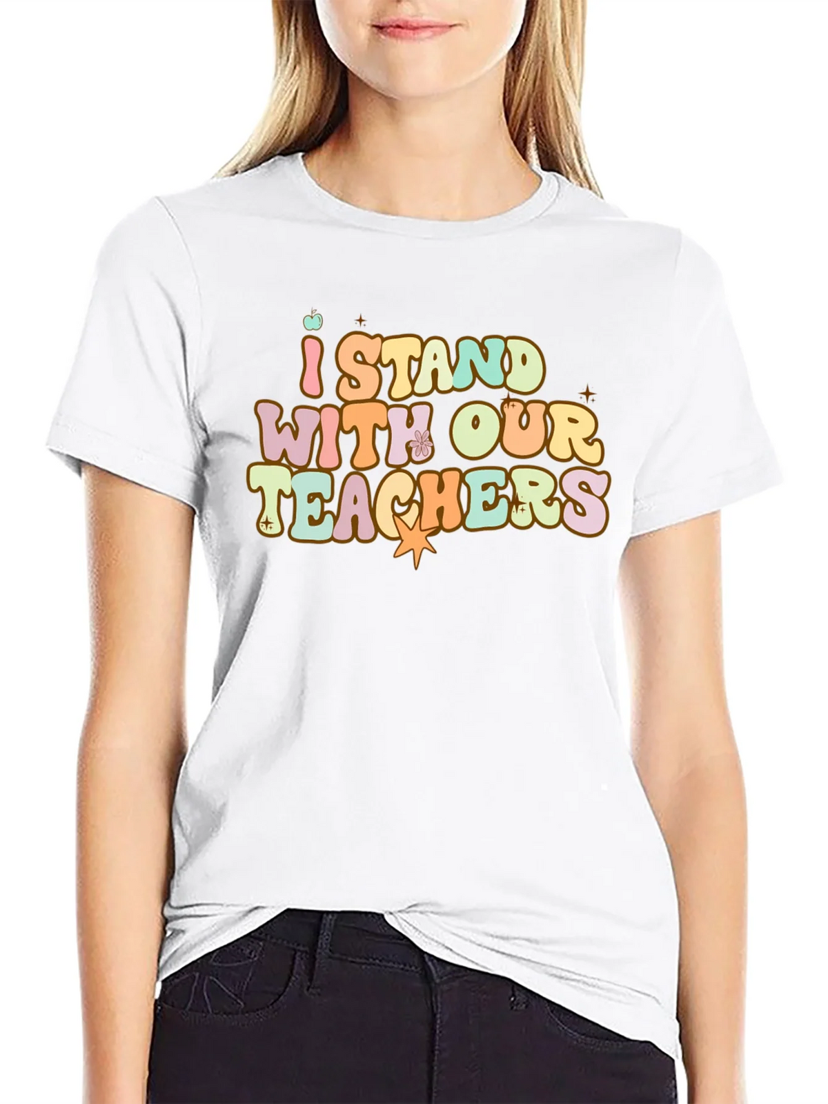 I Stand With Our Teachers Graphic T-Shirt product image 3