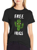 Free Hugs Cactus Graphic T-Shirt - Soft Cotton product image 1