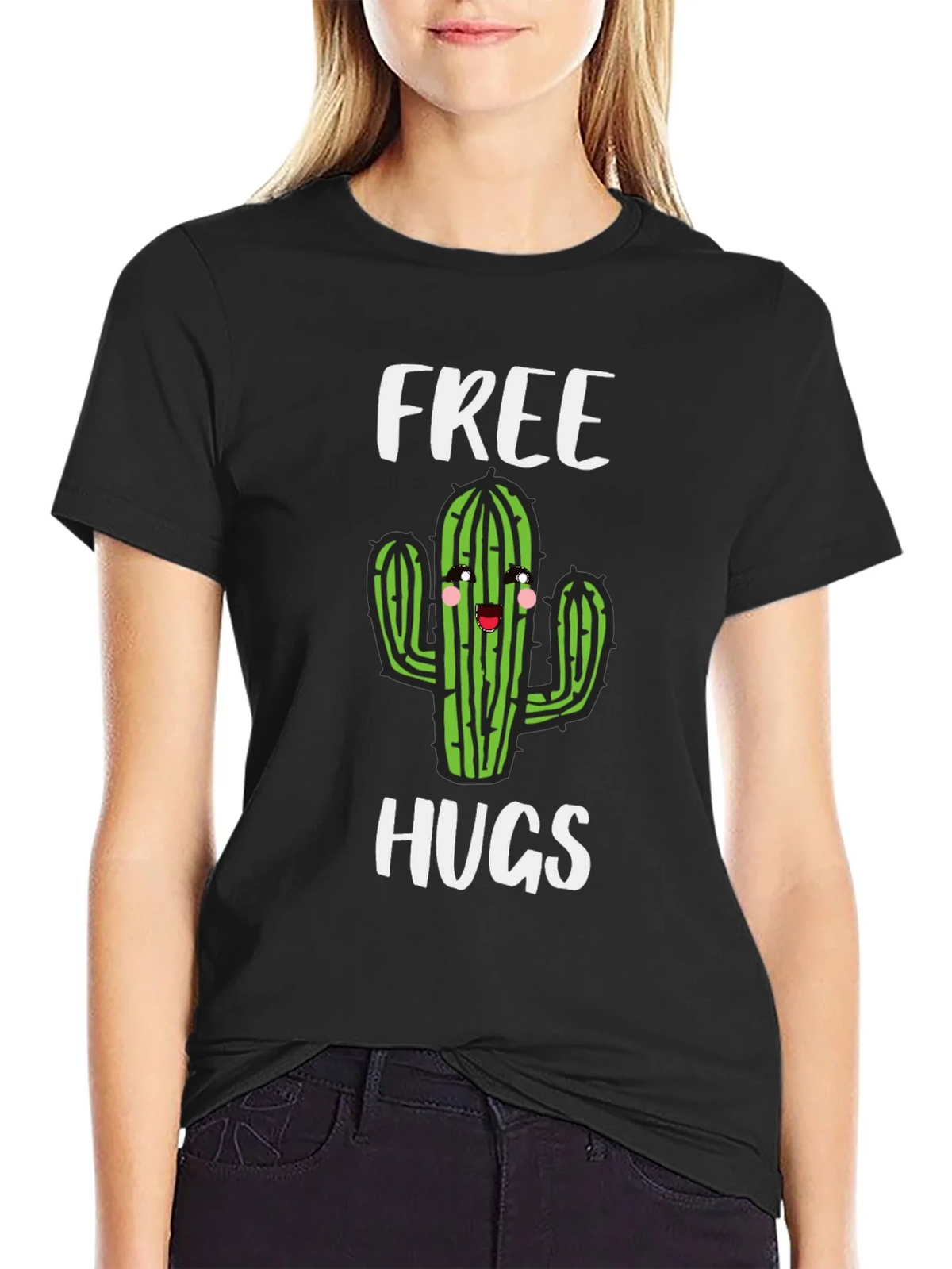 Free Hugs Cactus Graphic T-Shirt - Soft Cotton product image 1