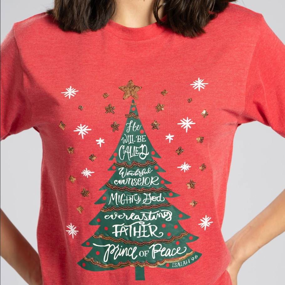 Prince of Peace Christmas Tree Sequin Tee