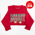 Plaid Merry Embellished Sweatshirt - 24 product image 1