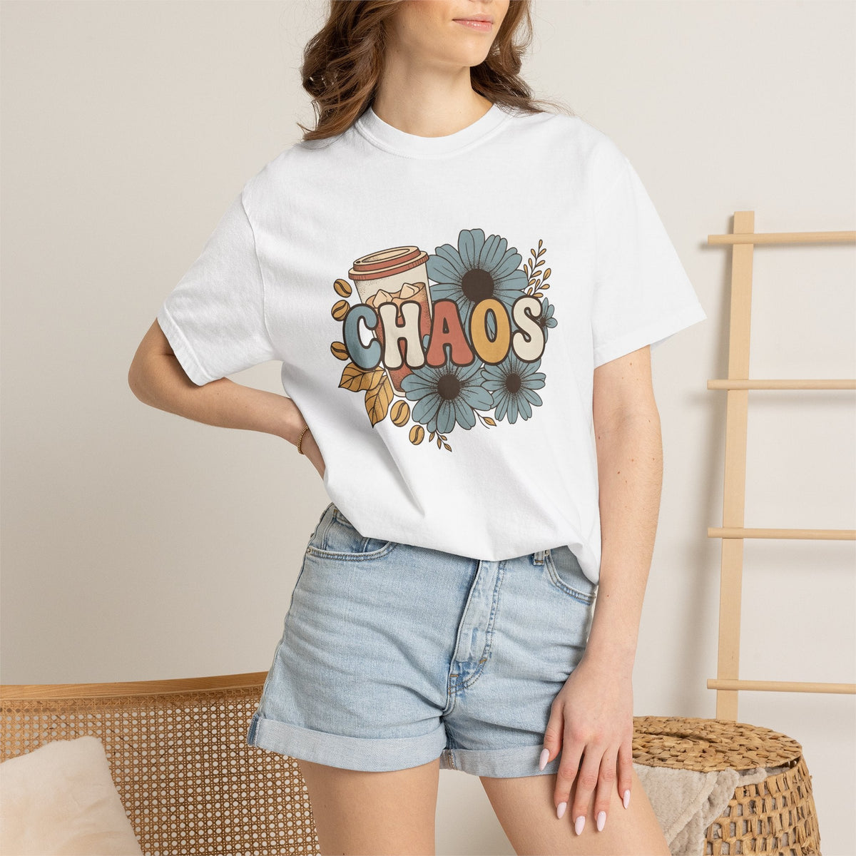 Coffee Cup Floral Shirt Mom Coffee Gift for Women Boho Tee Mug T-Shirt Mother