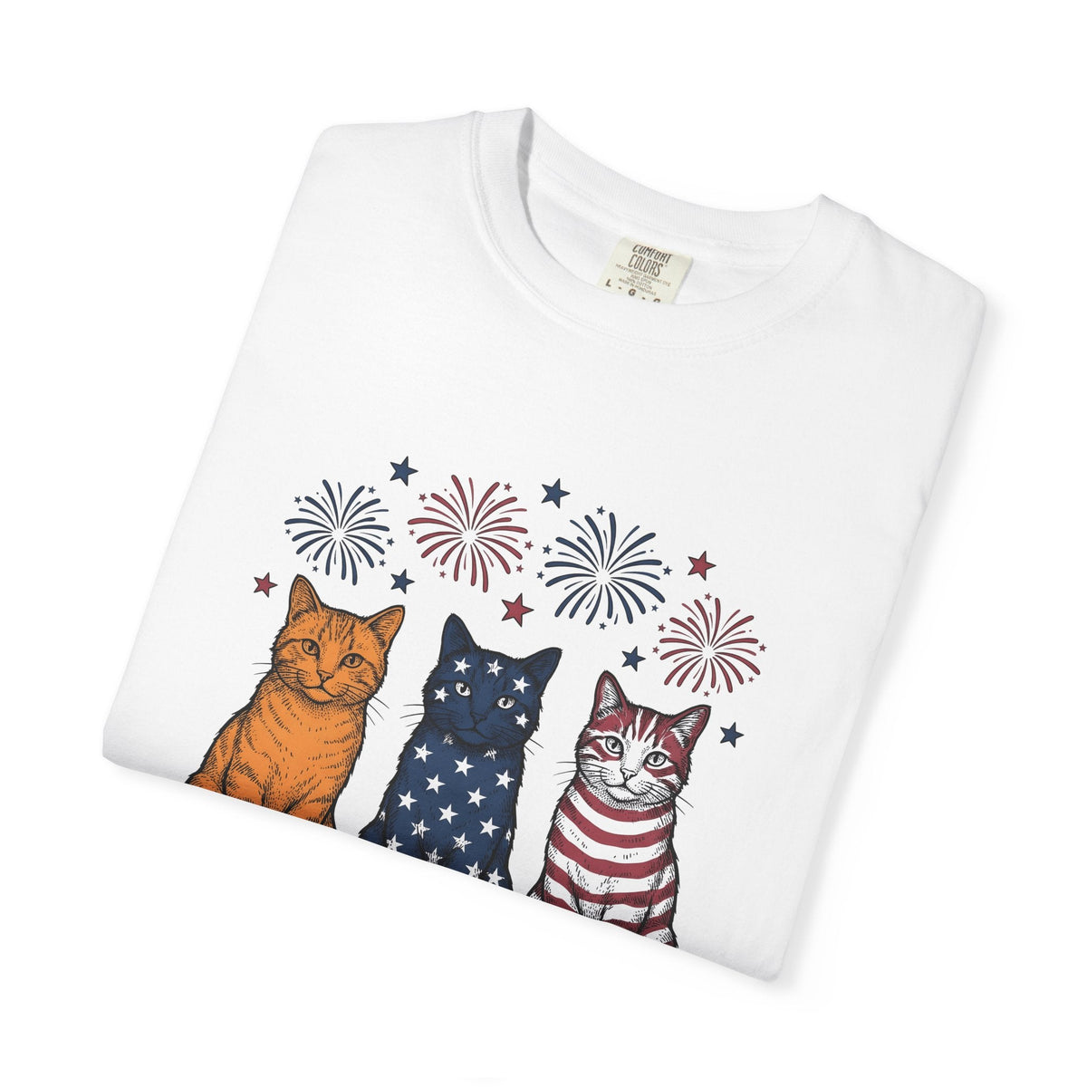 American Cats Sketch T-Shirt – 4th of July Kitten Lover product image 5