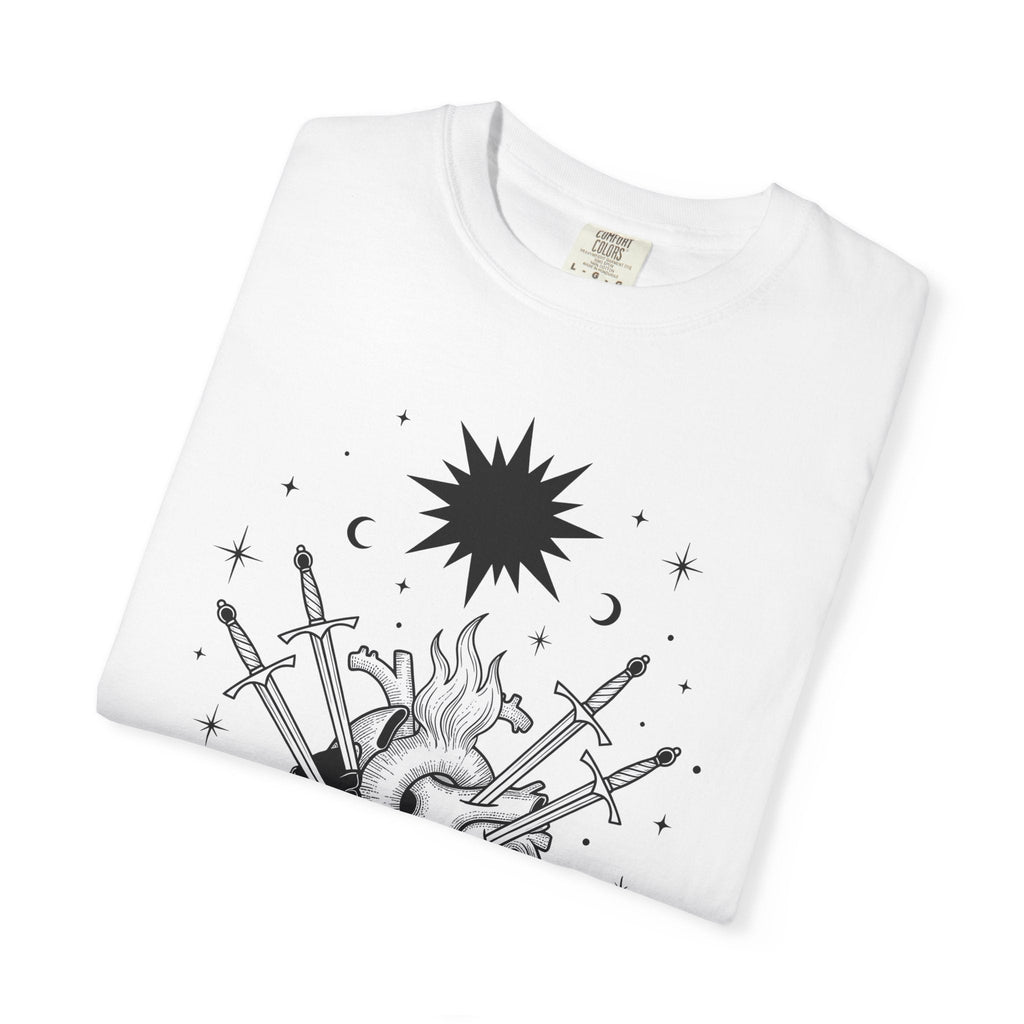 Heart Swords Shirt Boho Chic Mysticism Unisex Gift Old product image 5