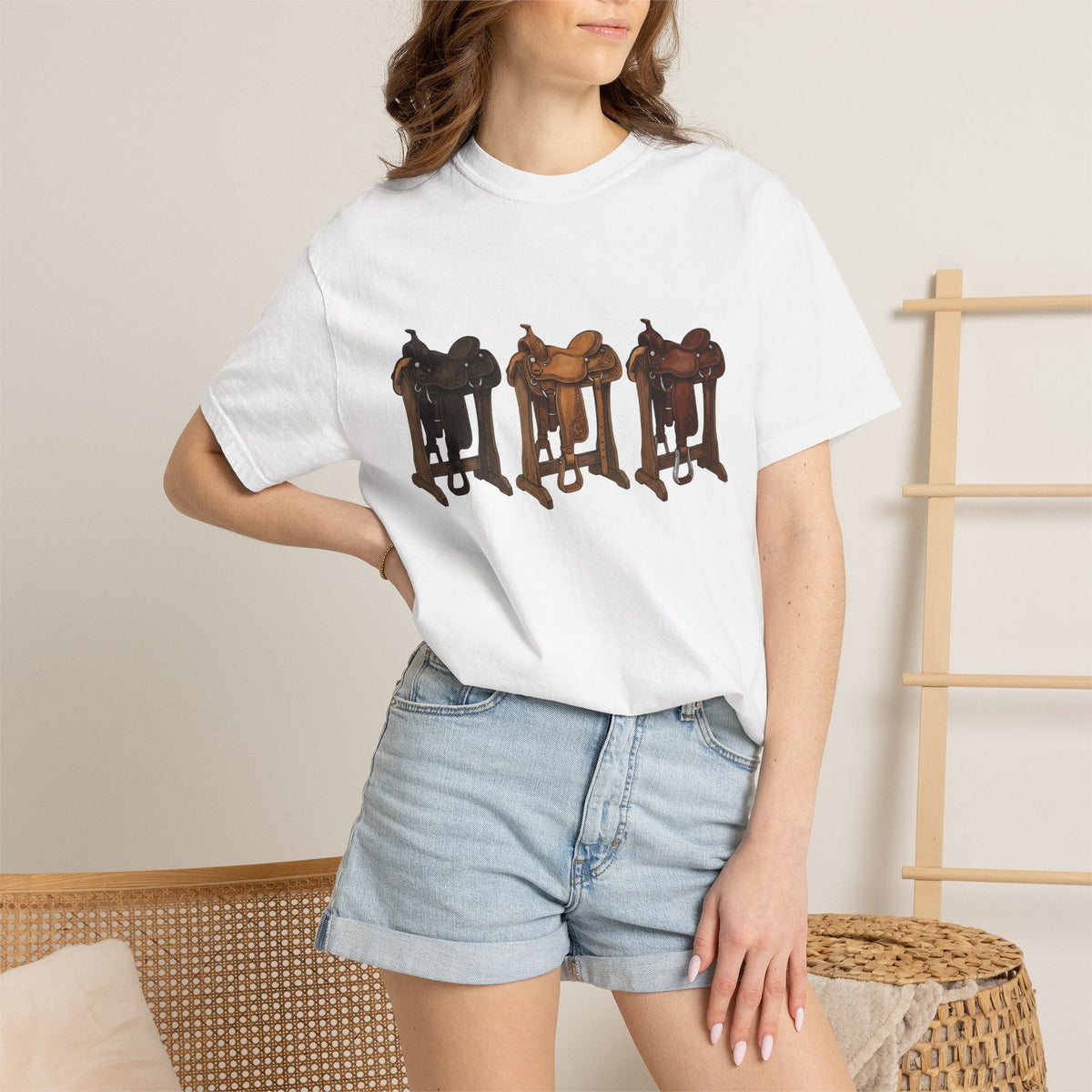 Rodeo Saddles Shirt Cowgirl Ranch Gift for Women Line Art product image 6