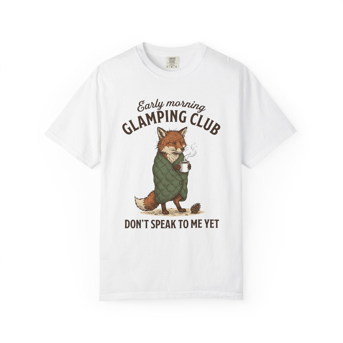 Fox Coffee Shirt Camping Animal Unisex Gift Hand Drawn Tee product image 1