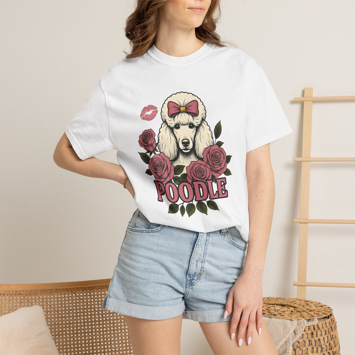 Poodle Puppy Shirt Dog Botanical Unisex Gift Retro Tee product image 6