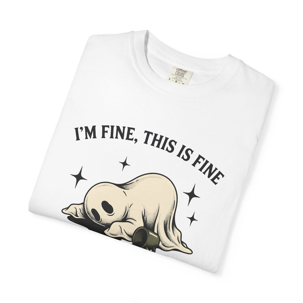 Haunted Coffee Hand-Drawn T-Shirt – Funny Halloween product image 5