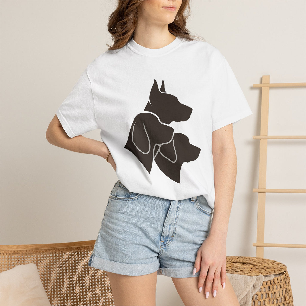 Puppy Silhouette Shirt Dog Creatures Gift Women Basic Tee product image 6