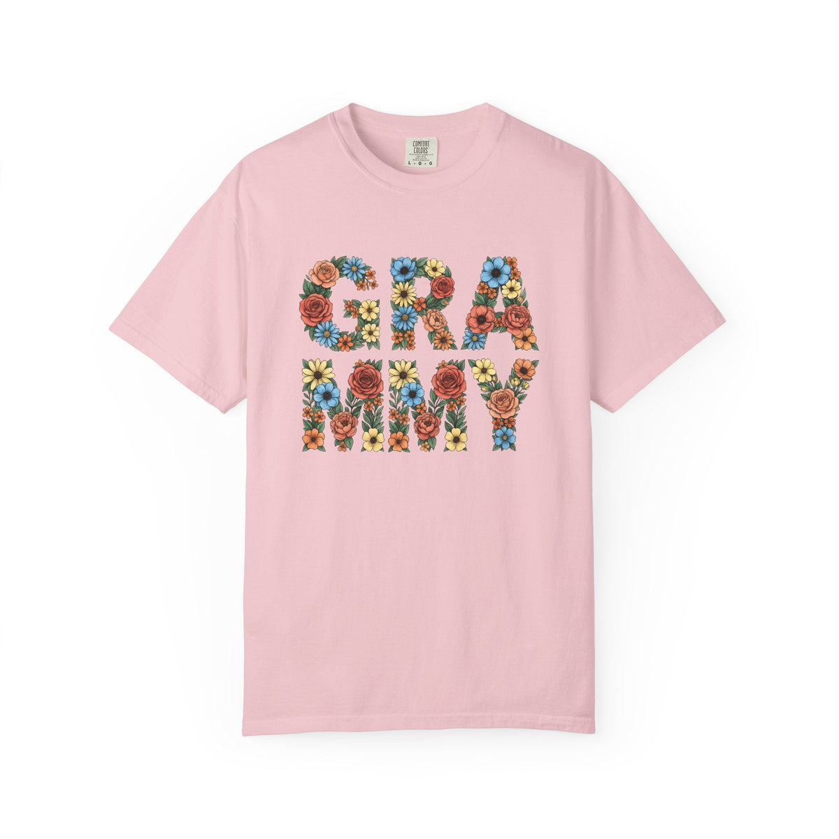 Flower Initials Shirt Grandma Wrap Gift for Women Line Art product image 3