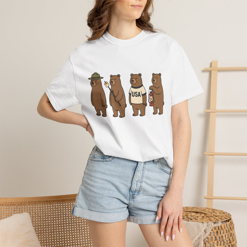 Camping Bears Shirt America Unisex Gift Cartoon Tee Bear product image 6