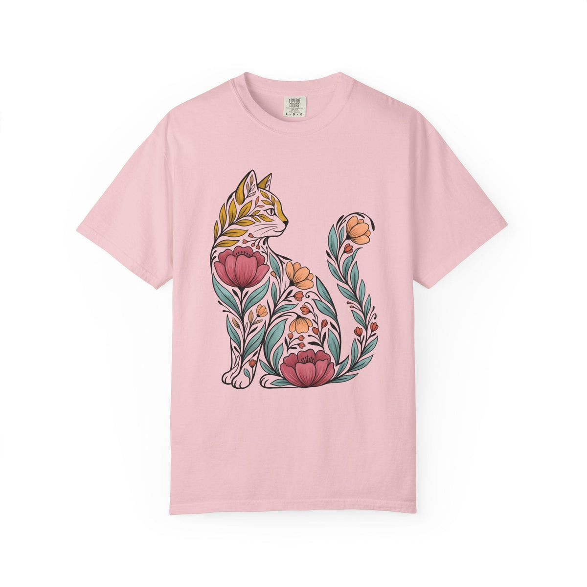 Garden Cat Vintage T-Shirt – Valentine's Day Floral Kitty product image 3