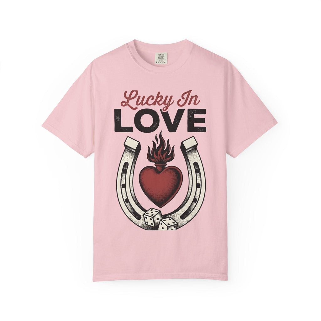 Flaming Heart Horseshoe Shirt St Valentines Day Love Unisex product image 3
