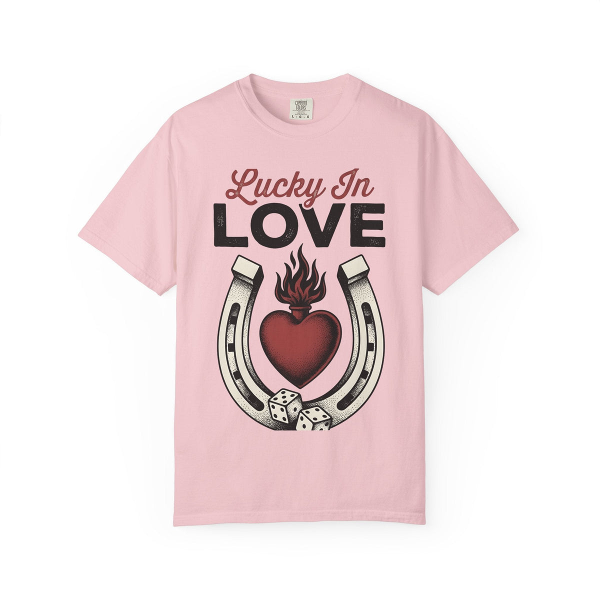 Flaming Heart Horseshoe Shirt St Valentines Day Love Unisex product image 3