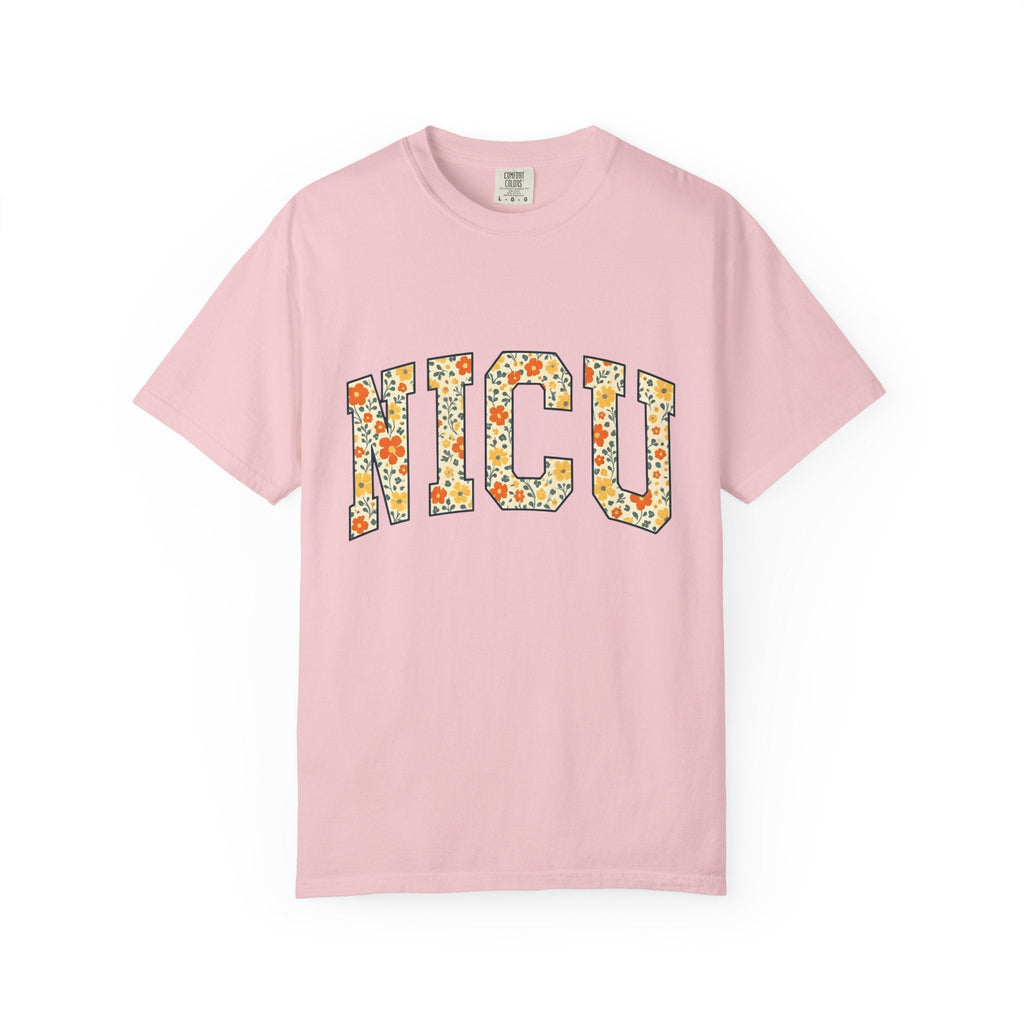 Floral Varsity Letters Boho T-Shirt – Nurse Pride Flower product image 3