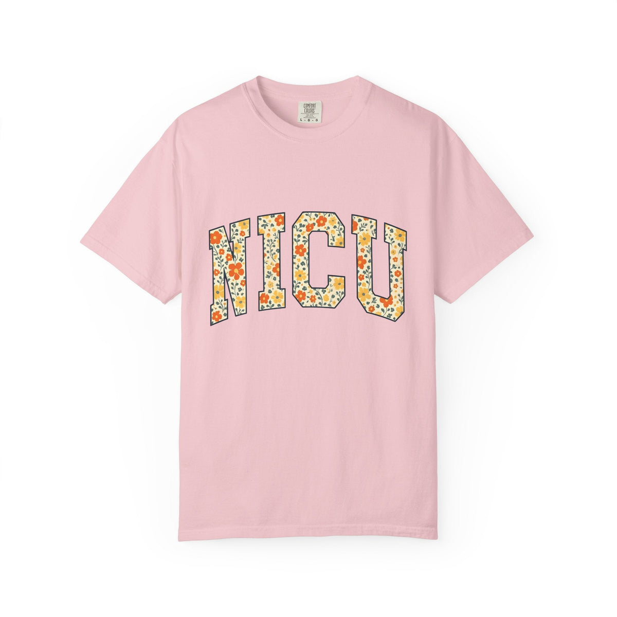 Floral Varsity Letters Boho T-Shirt – Nurse Pride Flower product image 3