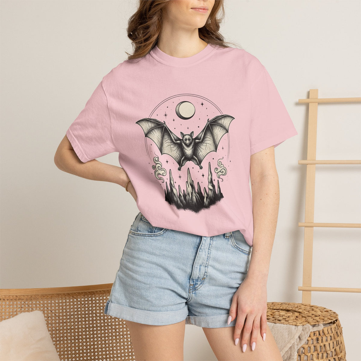 Bat Silhouette Shirt Boho Chic Spooky Unisex Gift product image 13