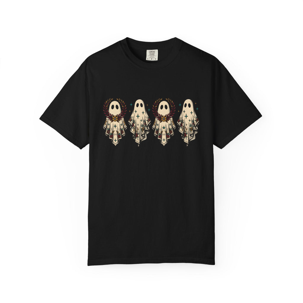 Floral Ghost Shirt Halloween Boho Gift Women Vintage Tee product image 4