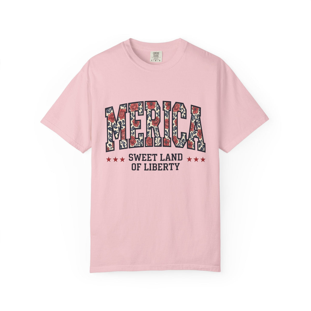Floral Usa Text Shirt America Patriotic Unisex Gift Vintage product image 3
