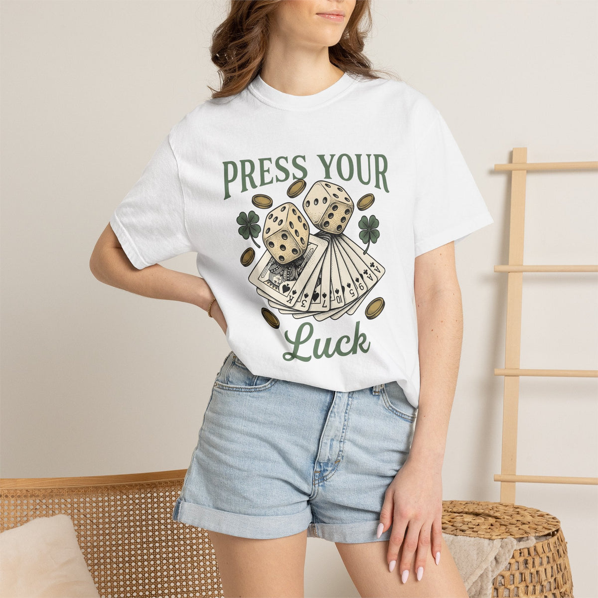 Dice Cards Shirt St. Patrick's Day Casino Unisex Gift Retro product image 6