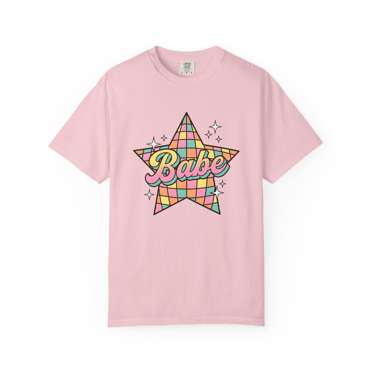 Pastel Gingham Star Retro T-Shirt – Cute Celestial product image 3