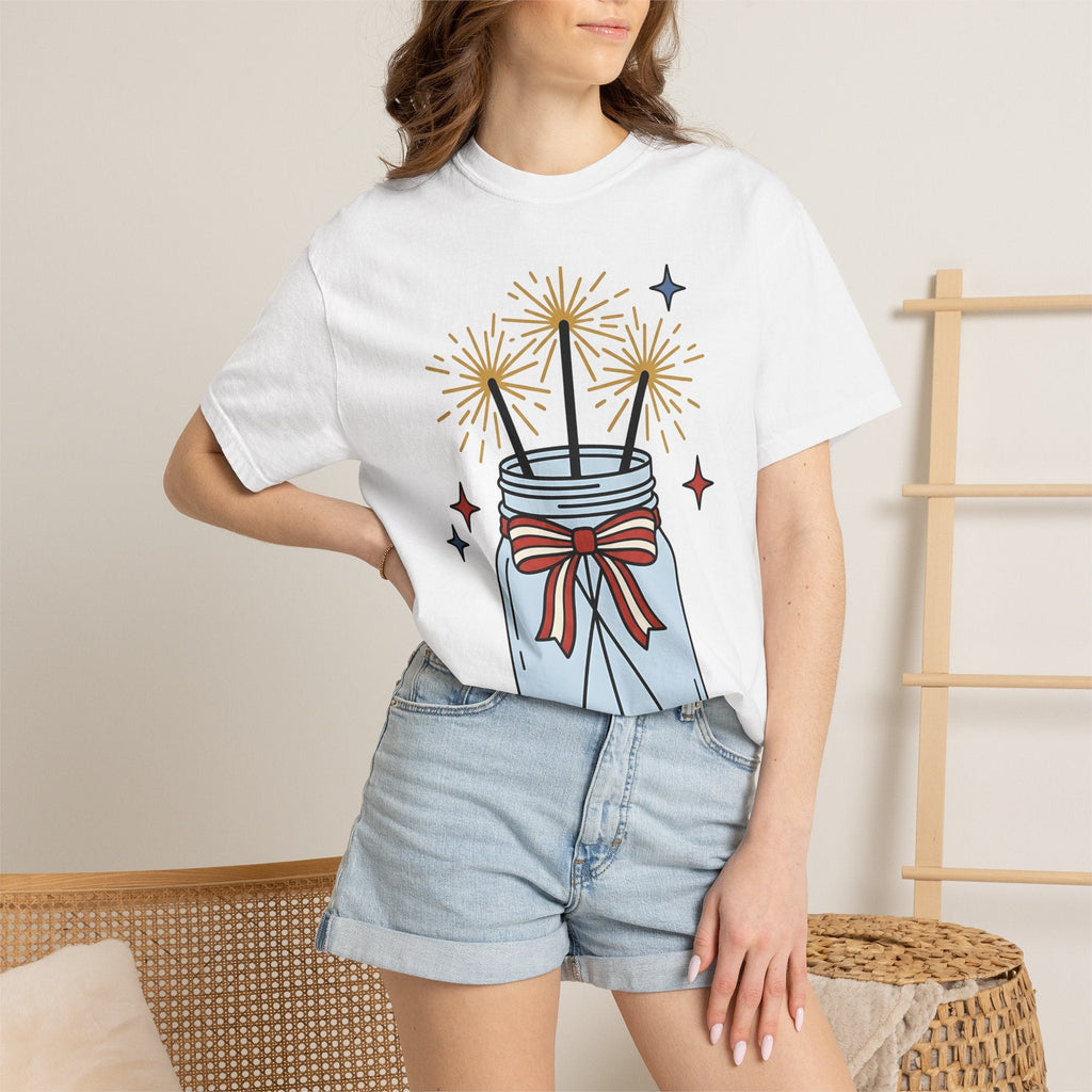 Glass Jar Sparkler Shirt America 4Th Of July Festival product image 6