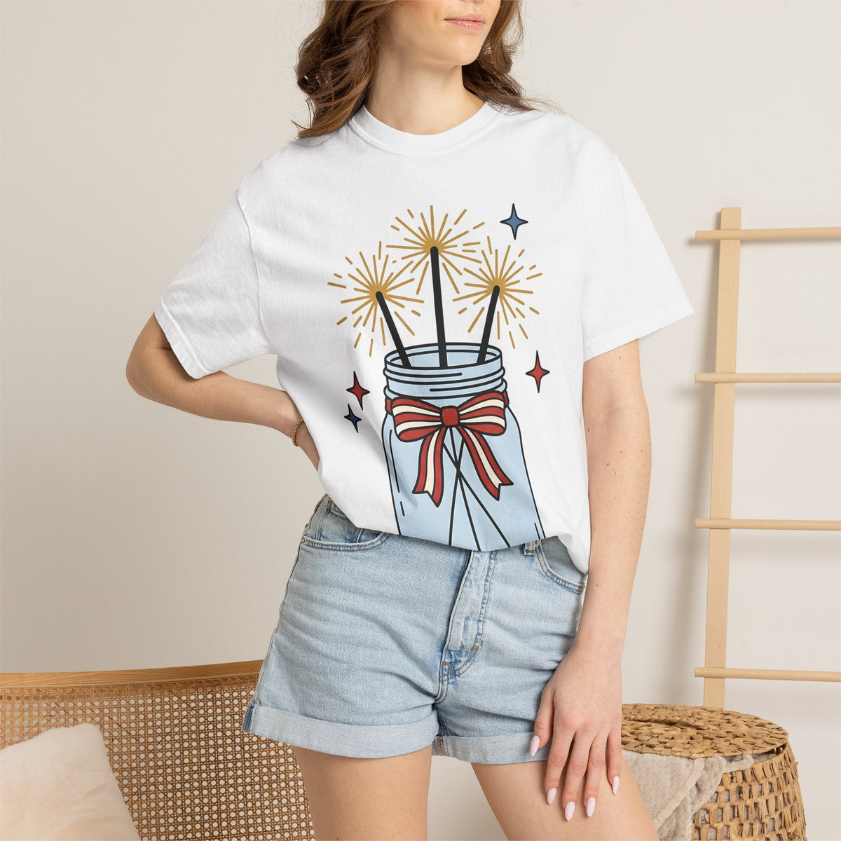 Glass Jar Sparkler Shirt America 4Th Of July Festival product image 6