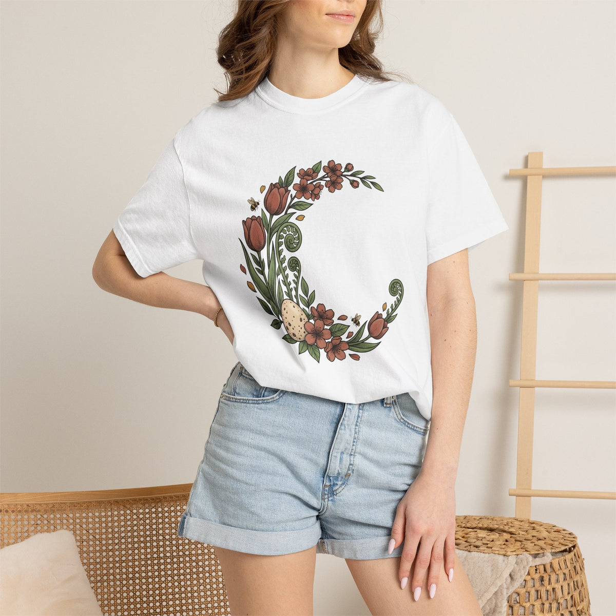 Bloom Egg Shirt Spring Festivity Unisex Gift Natural Tee product image 6