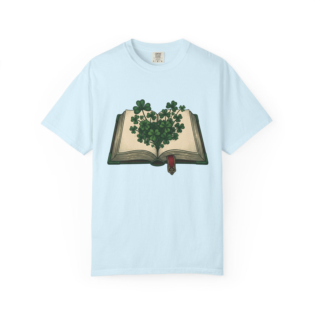 Lucky Leaf Book Hand-Drawn T-Shirt – Bookish Irish Reading product image 2