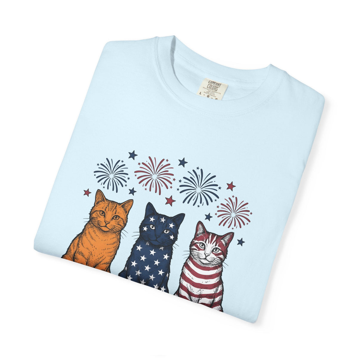 American Cats Sketch T-Shirt – 4th of July Kitten Lover product image 8