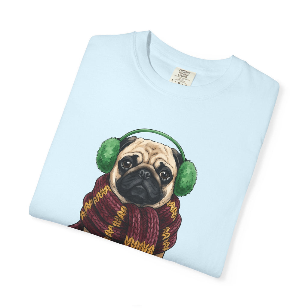 Pug Dog Shirt Winter Gift Women Hand Drawn Tee Puggle product image 8