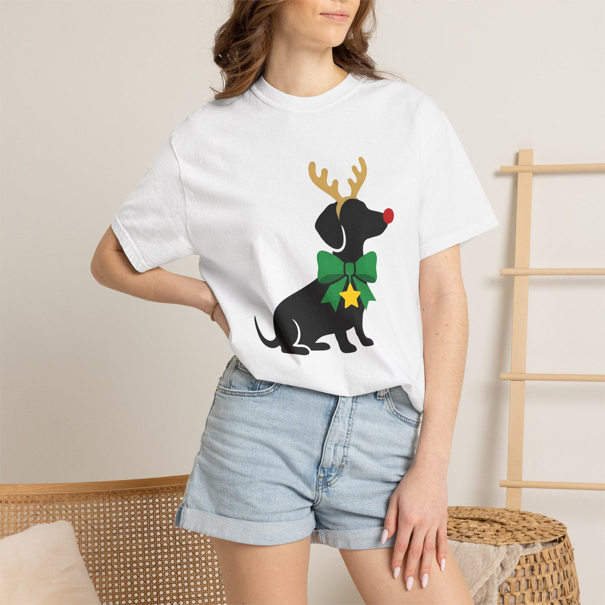 Sausage Dog Shirt Christmas Dogs Unisex Gift Outline Tee product image 6