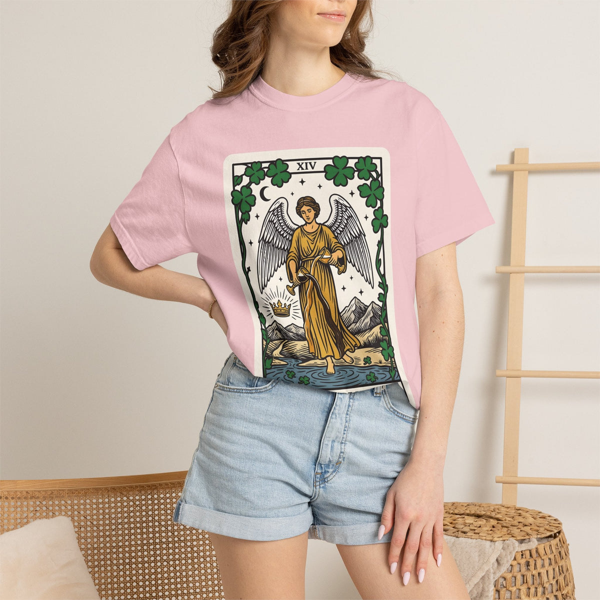 Angel Tarot Card Shirt St Patrick's Day Mystical Unisex product image 12
