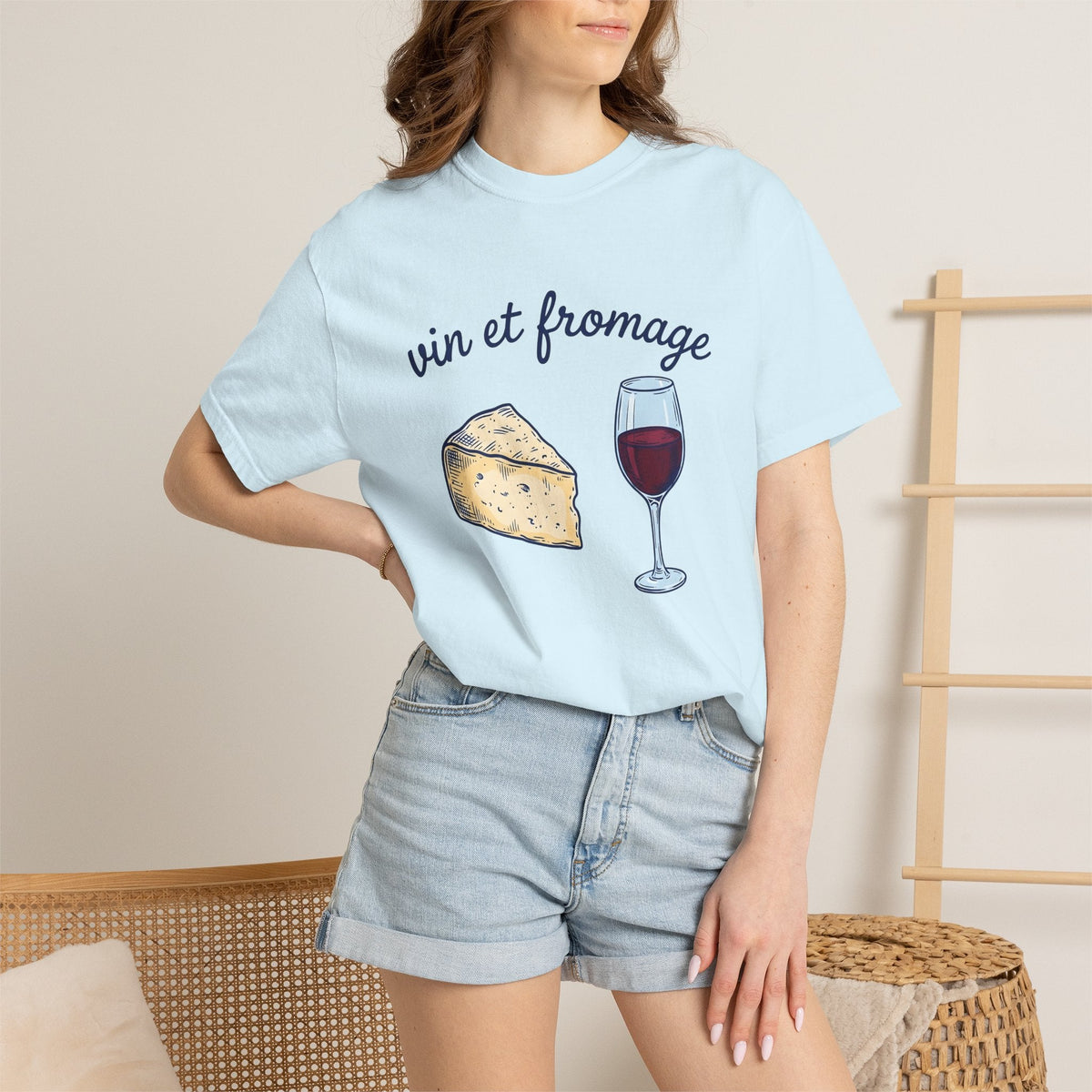 Wine Cheese Shirt Drinks Foodie Unisex Gift Hand Drawn Tee product image 9