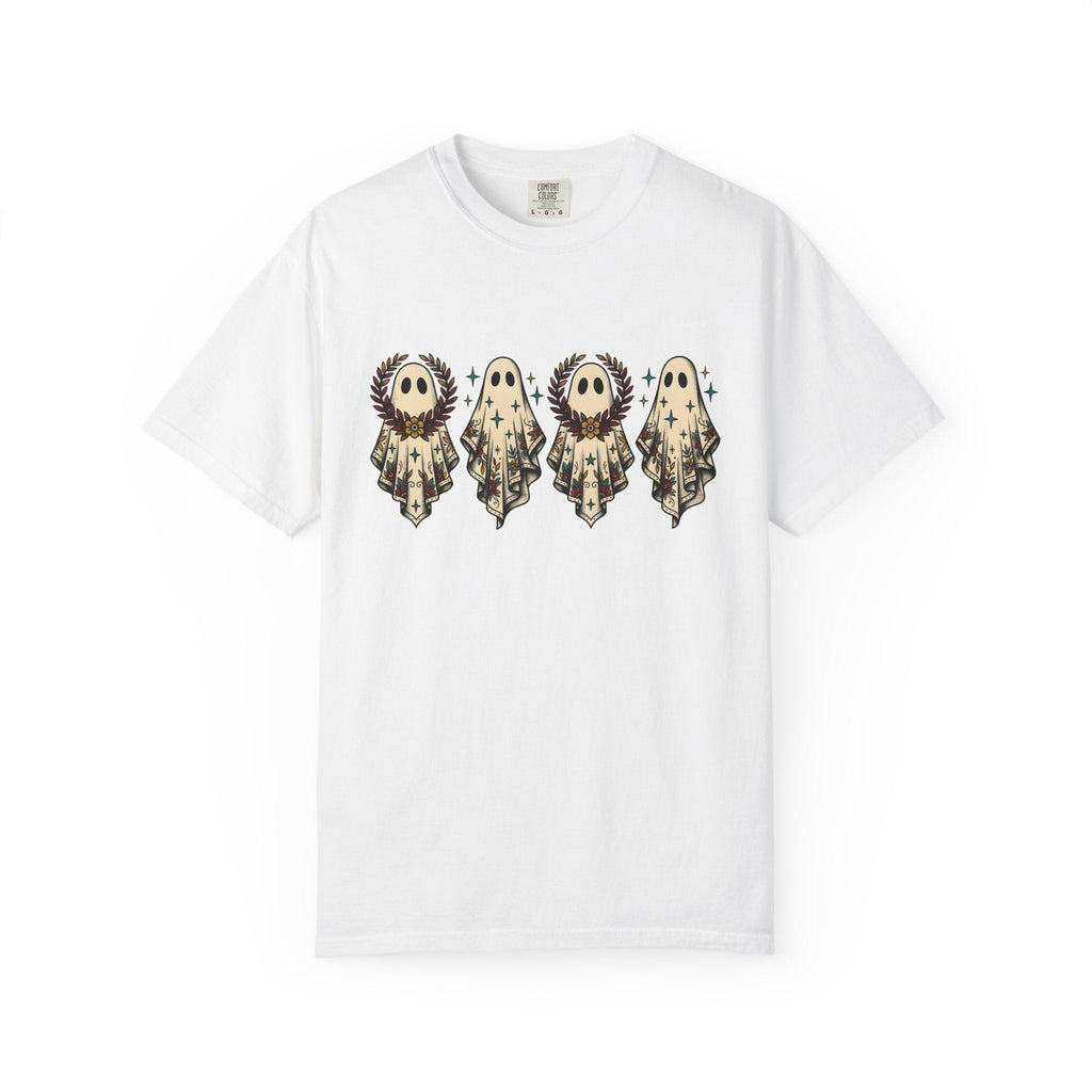 Floral Ghost Shirt Halloween Boho Gift Women Vintage Tee product image 1