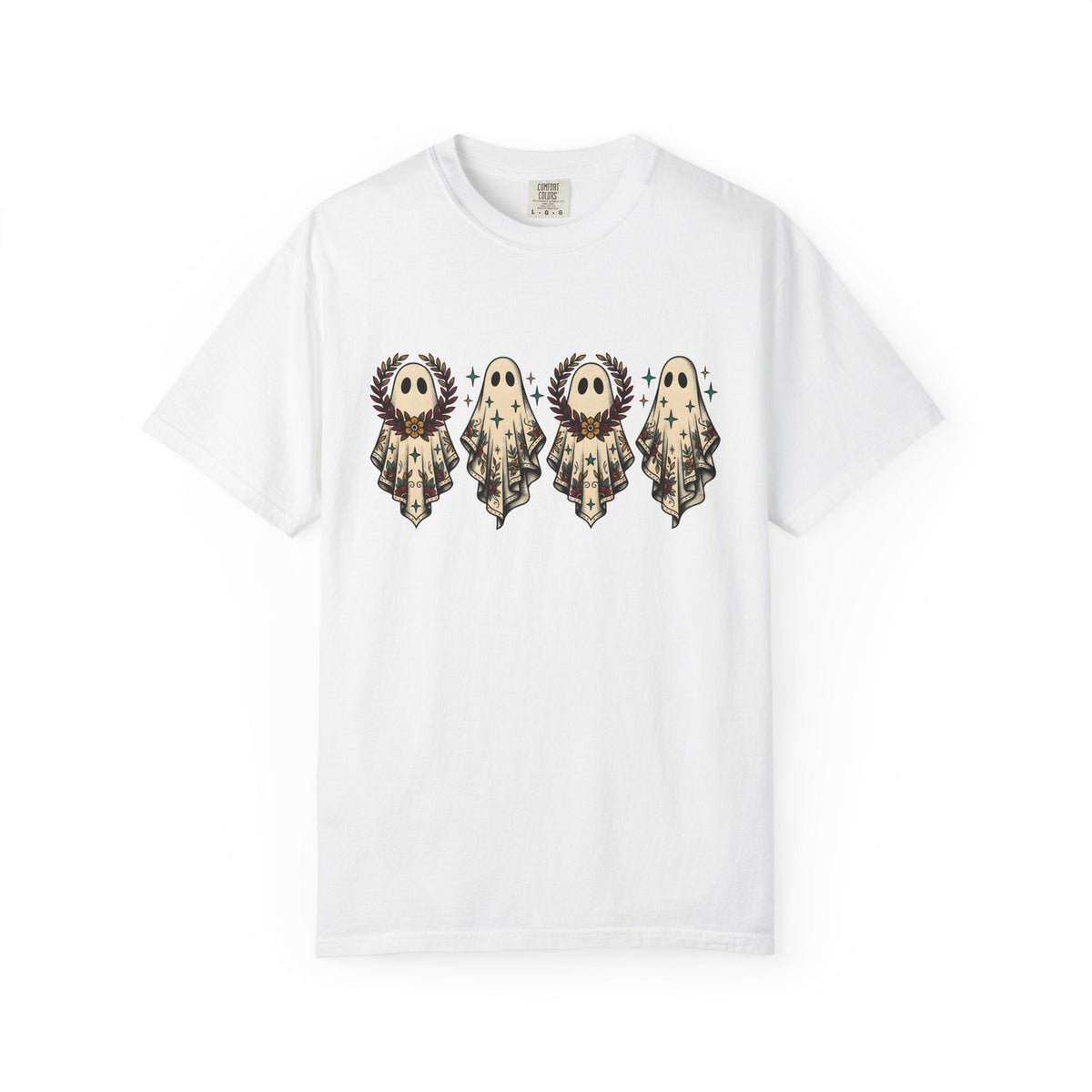 Floral Ghost Shirt Halloween Boho Gift Women Vintage Tee product image 1