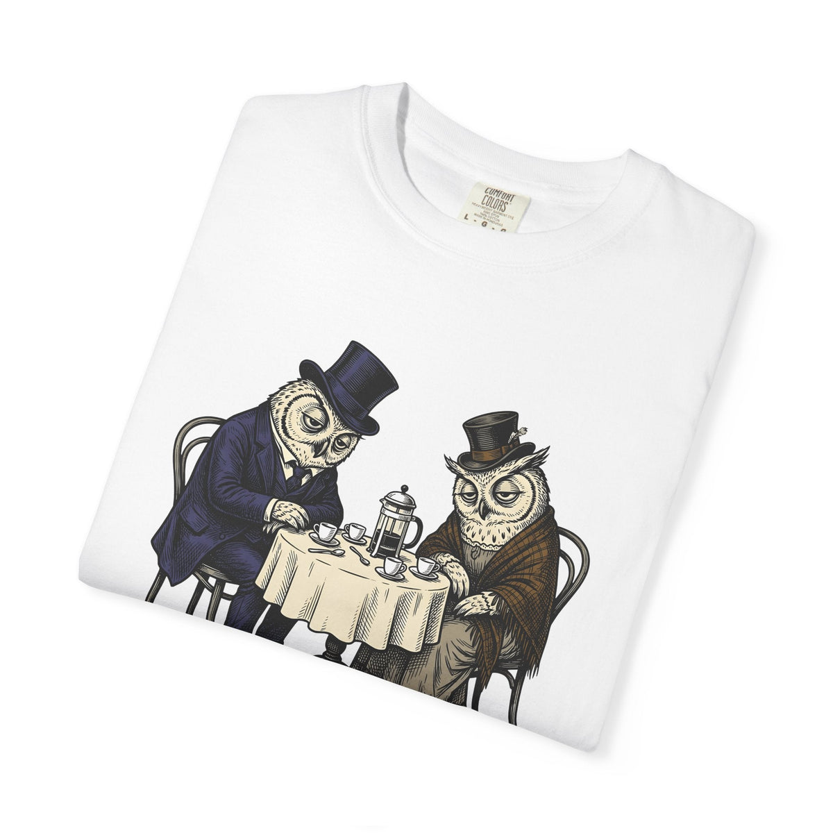 Owl Tea Gathering Shirt Coffee Wildlife Unisex Gift Retro product image 5