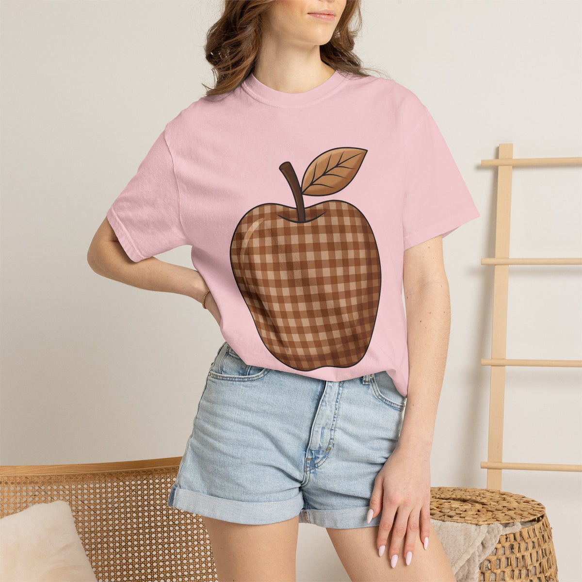 Plaid Apple Farmhouse T-Shirt – Fall Teacher Autumn Design product image 12