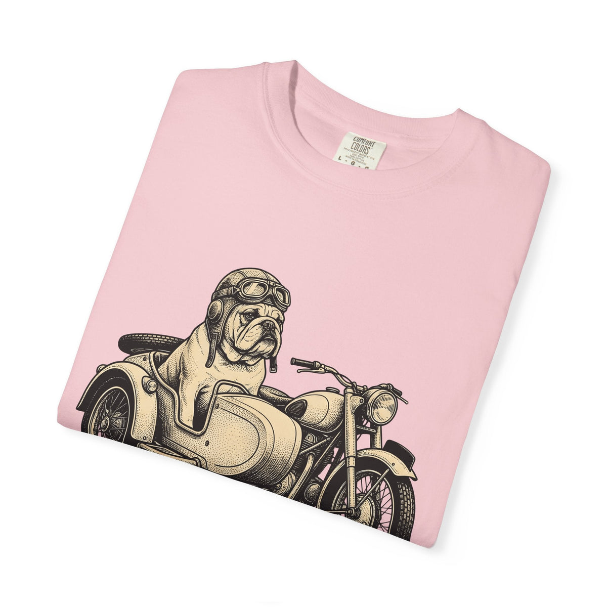 Bulldog Motorcycle Shirt Dog Biker Unisex Gift Vintage Tee product image 11