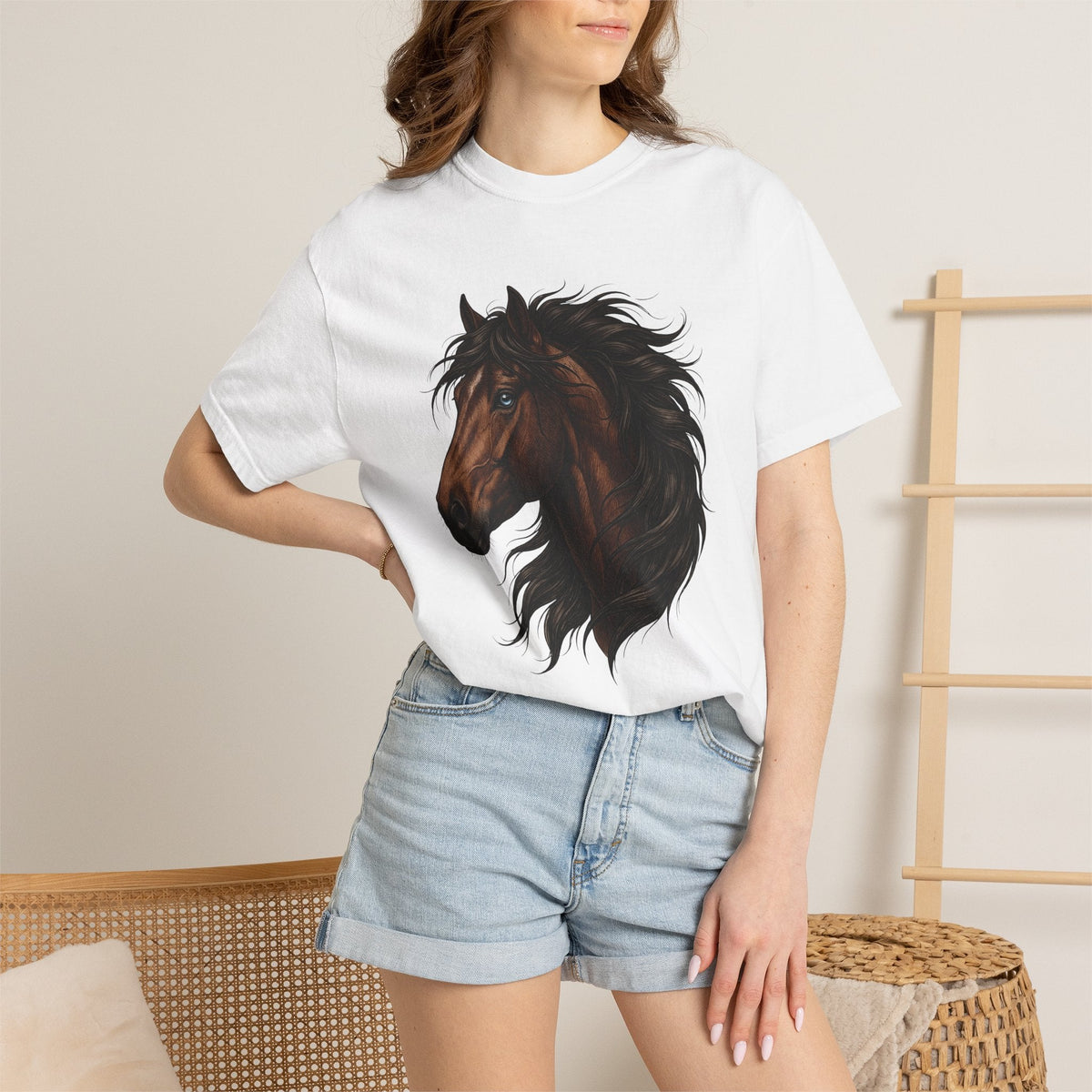 Horse Head Shirt Animals Horseback Unisex Gift Lifelike Tee product image 6